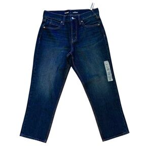 Old Navy High-Rise Slouchy Straight Crop Jeans Women’s 2 Dark Wash NWT